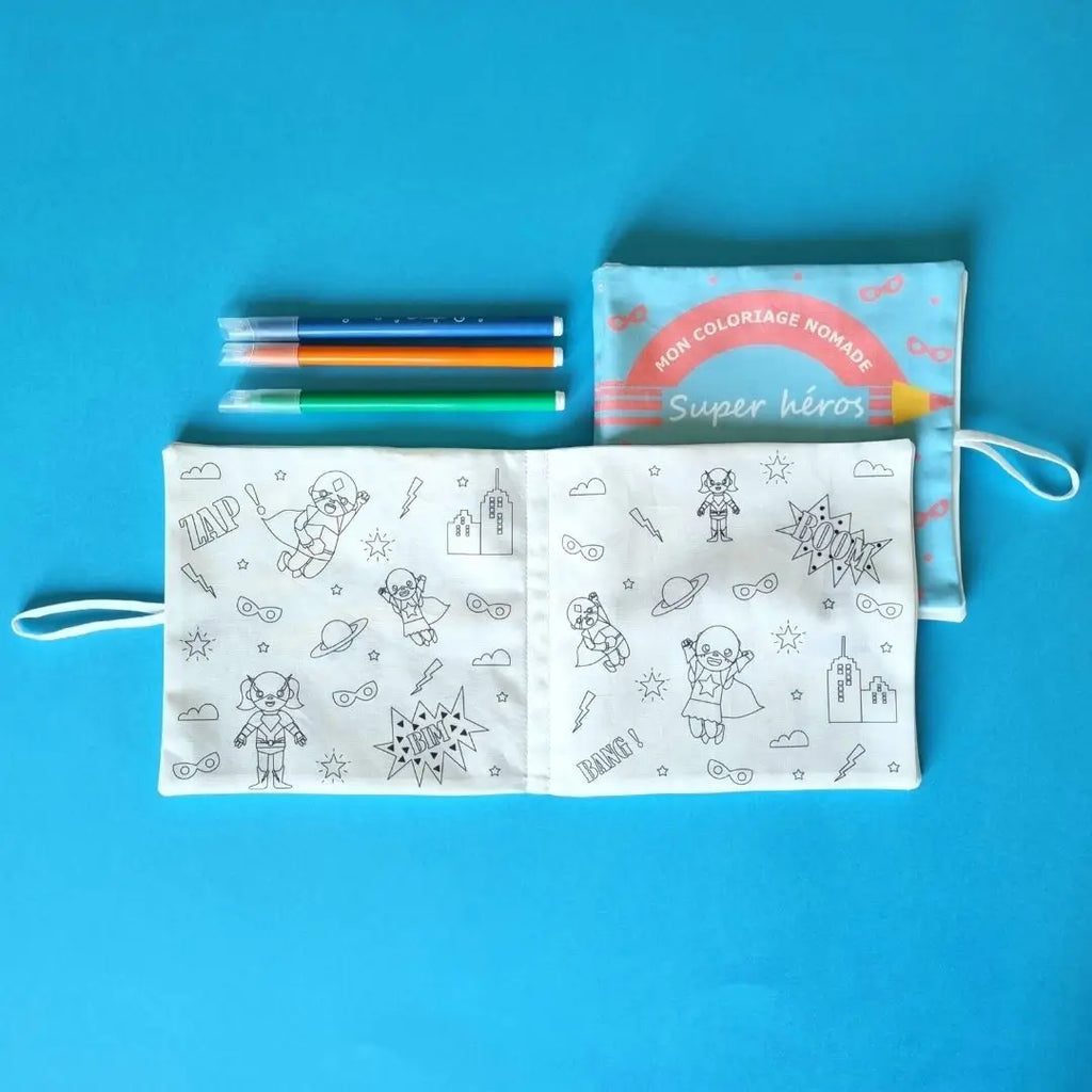 Cahier de coloriage en coton lavable et nomade - Dès 2 ans