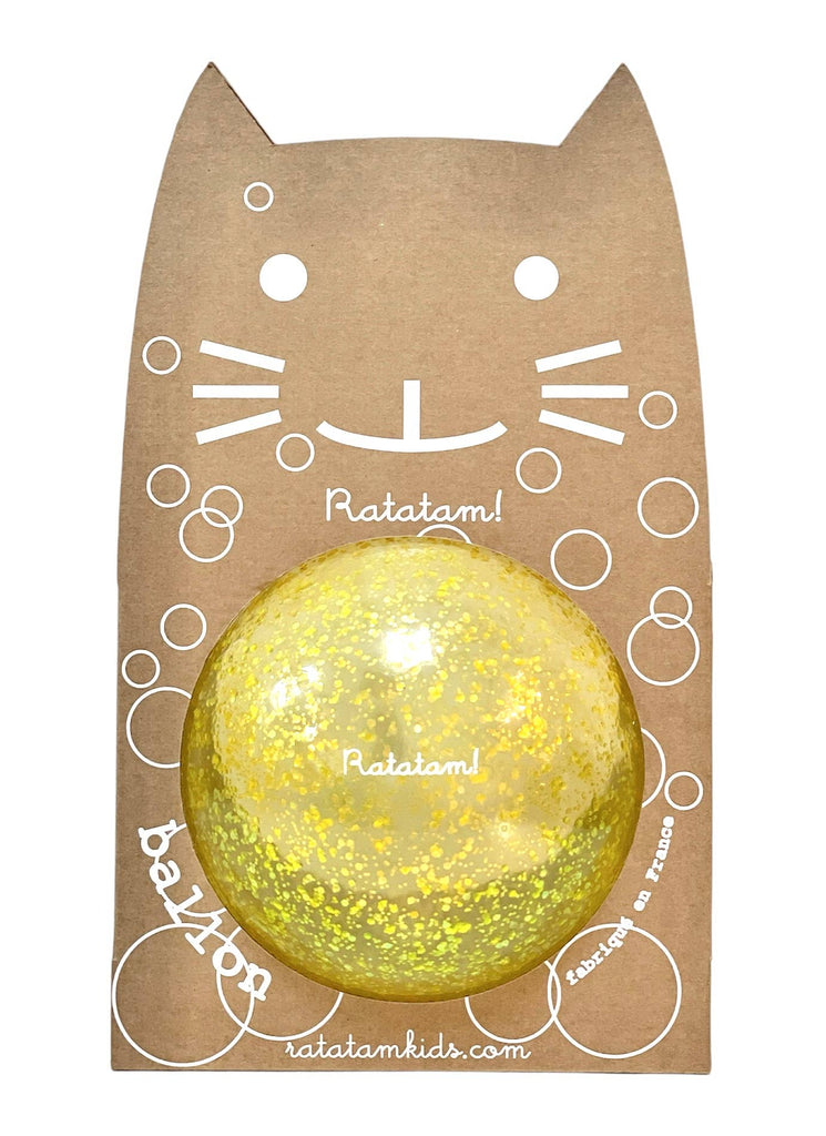 Ballon pailletés collection bulle Jaune 15 cm - Ratatam - Dès 2 ans